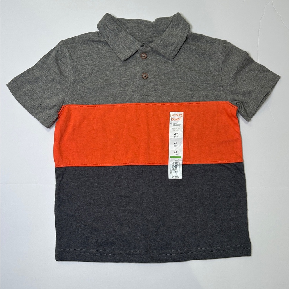 Jumping Beans Orange and Gray Polo Shirt
